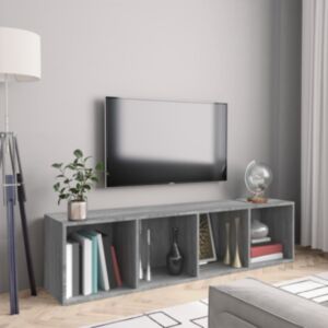 Книжная полка/разделитель Pood24, дуб сонома серый, 143 x 30 x 36 см