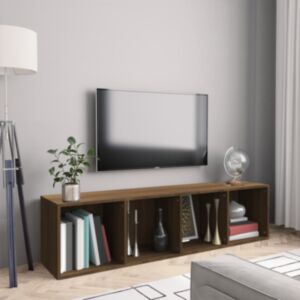 Pood24 книжная полка/тумба под ТВ, коричневый дуб, 143x30x36см, искусственное дерево