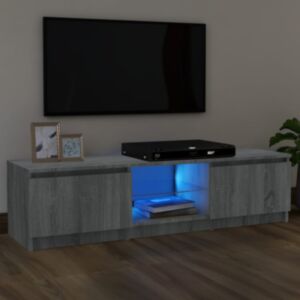 Pood24 Тумба под ТВ со светодиодной подсветкой, дуб Сонома серый, 120 x 30 x 35,5 см