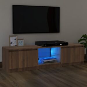 Pood24 Тумба под ТВ со светодиодной подсветкой, коричневый дуб, 120 x 30 x 35,5 см
