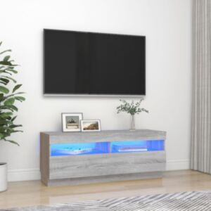 Pood24 telerialus LED-tuledega, hall Sonoma , 100 x 35 x 40 cm