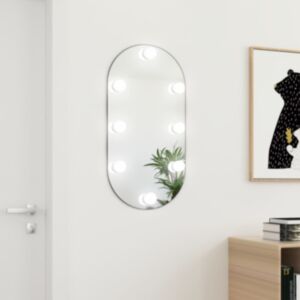 Pood24 peegel LED-tuledega 80x40 cm, klaas, ovaalne