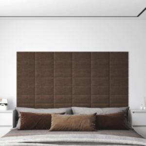 Pood24 seinapaneelid 12 tk, pruun, 30 x 15 cm, kangas, 0,54 m²