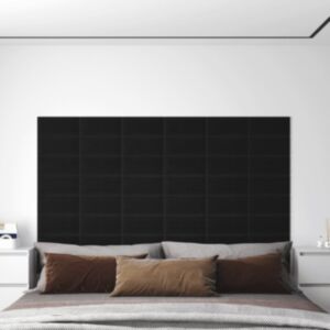 Pood24 seinapaneelid 12 tk, must, 30 x 15 cm, kangas, 0,54 m²