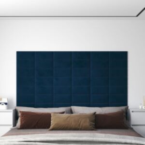 Pood24 seinapaneelid 12 tk, sinine, 30 x 15 cm, samet 0,54 m²