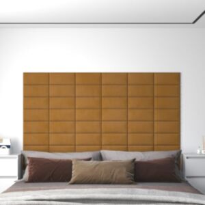 Pood24 seinapaneelid 12 tk, pruun, 30 x 15 cm, samet 0,54 m²