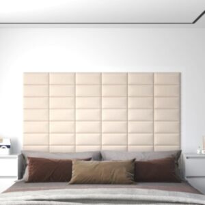 Pood24 seinapaneelid 12 tk, kreemjas, 30 x 15 cm, samet 0,54 m²