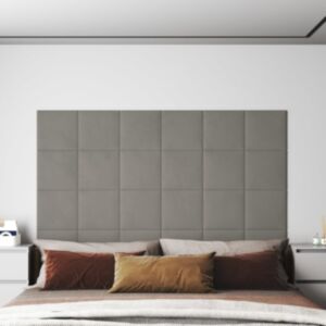 Стеновые панели Pood24 12 шт, светло-серые, 30 x 30 см, бархат, 1,08 м²