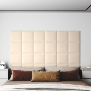 Pood24 seinapaneelid 12 tk, kreemjasvalge, 30 x 30 cm, samet, 1,08 m²