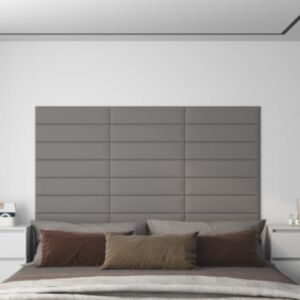Pood24 seinapaneelid 12 tk, helehall, 60 x 15 cm, kangas, 1,08 m²