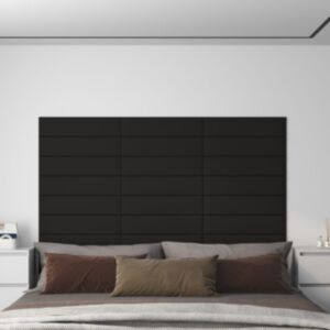 Pood24 seinapaneelid 12 tk, must, 60 x 15 cm, kangas, 1,08 m²