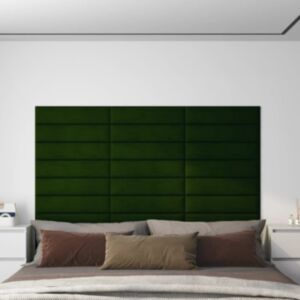 Pood24 seinapaneelid 12 tk, tumeroheline, 60 x 15 cm, samet, 1,08 m²