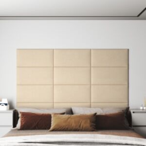 Pood24 seinapaneelid 12 tk, kreemjas, 60 x 30 cm, kangas, 2,16 m²