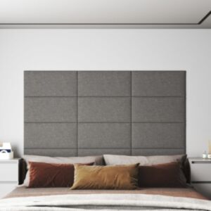 Pood24 seinapaneelid 12 tk, helehall, 60 x 30 cm, kangas, 2,16 m²