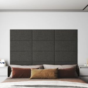 Pood24 seinapaneelid 12 tk, tumehall, 60 x 30 cm, kangas, 2,16 m²