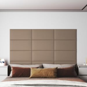 Pood24 seinapaneelid 12 tk, cappuccino, 60 x 30 cm, kunstnahk, 2,16 m²