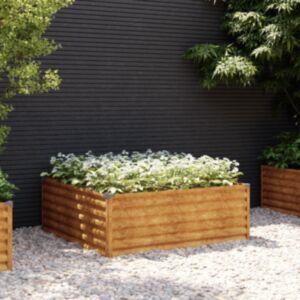 Pood24 taimekast, 100 x 100 x 36 cm, Corten-teras