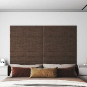 Pood24 seinapaneelid 12 tk, pruun, 90 x 15 cm, kangas, 1,62 m²
