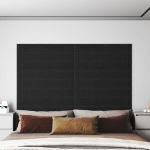 Pood24 seinapaneelid 12 tk, must, 90 x 15 cm, kangas, 1,62 m²