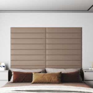 Pood24 seinapaneelid 12 tk, cappuccino, 90 x 15 cm, kunstnahk, 1,62 m²