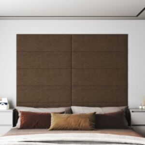 Pood24 seinapaneelid 12 tk, pruun, 90 x 30 cm, kangas, 3,24 m²