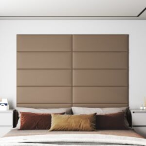Pood24 seinapaneelid 12 tk, cappuccino, 90 x 30 cm, kunstnahk, 3,24 m²