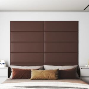 Pood24 seinapaneelid 12 tk, pruun, 90 x 30 cm, kunstnahk, 3,24 m²