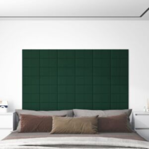Pood24 seinapaneelid 12 tk, tumeroheline, 30x15 cm, kangas, 0,54 m²