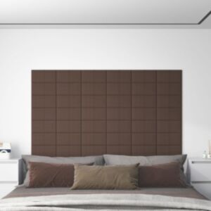 Pood24 seinapaneelid 12 tk, pruunikashall, 30x15 cm, kangas, 0,54 m²