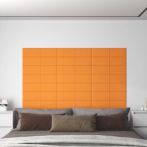 Pood24 seinapaneelid 12 tk, kollane, 60 x 15 cm, kangas, 1,08 m²