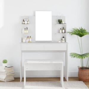 Pood24 peegliga tualettlaud, valge, 96 x 40 x 142 cm