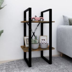Pood24 книжный шкаф с 2 полками, копченый дуб, 40x30x70 см