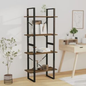 Книжная полка Pood24, дуб коричневый, 60x30x140 см, искусственное дерево
