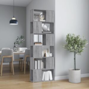 Книжный шкаф/разделитель комнаты Pood24, дуб Сонома серый, 60 x 24 x 186 см