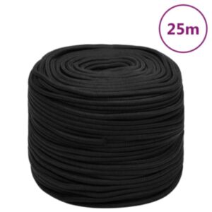 Pood24 paadiköis, täismust, 6 mm, 25 m, polüpropüleen