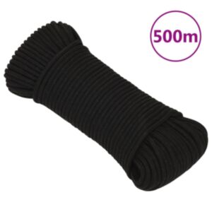 Pood24 töököis, must, 3 mm, 500 m, polüester