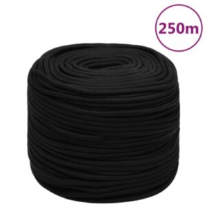 Pood24 töököis, must, 6 mm, 250 m, polüester