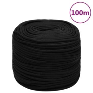 Pood24 töököis, must, 8 mm, 100 m, polüester