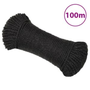 Pood24 töököis, must, 3 mm, 100 m, polüpropüleen
