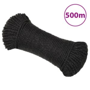 Веревка рабочая Pood24, черная, 6 мм, 500 м, полипропилен