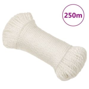 Веревка рабочая Pood24, белая, 6 мм, 250 м, полипропилен