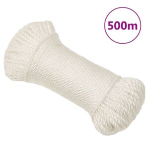 Веревка рабочая Pood24, белая, 6 мм, 500 м, полипропилен