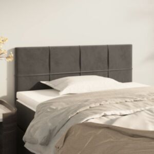 Pood24 voodiraam peats, tumehall, 100x5x78/88 cm, samet