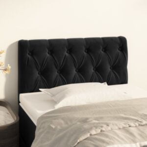 Pood24 voodipeats, must, 80x7x78/88 cm, samet