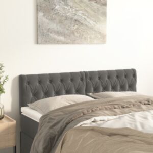 Pood24 voodipeatsid 2 tk, tumehall, 72x7x78/88 cm, samet