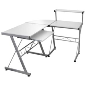 Pood24 nurga arvutilaud, valge, 132 x 112 x 99 cm, tehispuit