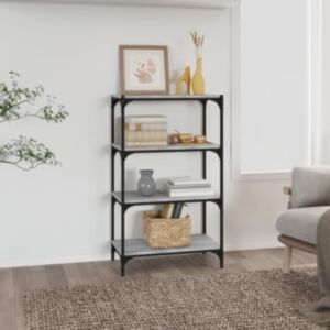 Книжный шкаф Pood24, серый Sonoma, 60 x 33 x 100 см, искусственное дерево и сталь