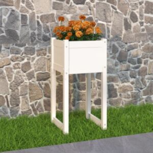 Ящик для растений Pood24, белый, 40x40x81 см, прочная сосна