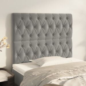 Pood24 voodipeatsid 2 tk, helehall, 90x7x78/88 cm, samet