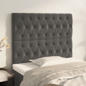 Pood24 voodipeatsid 2 tk, tumehall, 90x7x78/88 cm, samet